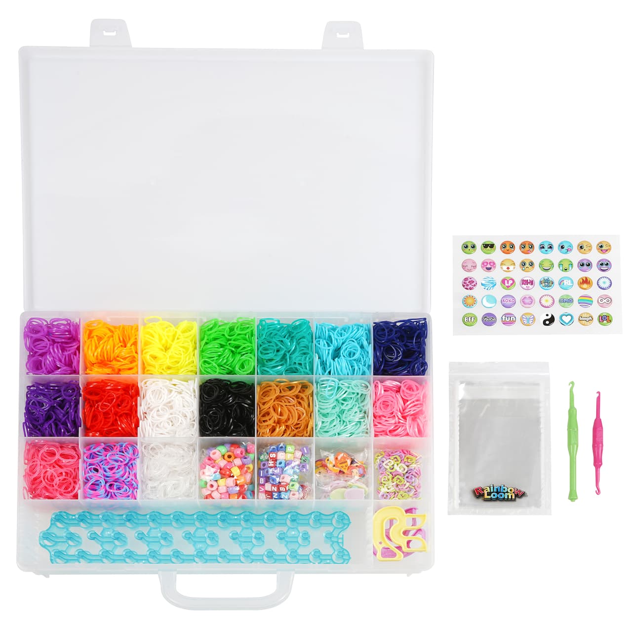 8 Pack: Rainbow Loom® Mega Combo Set™ Loomi-Pals™ & Sticker Pendants Bracelet  Making Kit